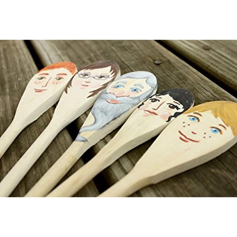 Roundsquare Kitchen Wooden Spoons Mixing Baking Serving Utensils Puppets 10 In - 12 Pack - Image 5